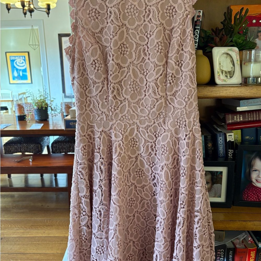City Studio Lace Midi Dress in Blush